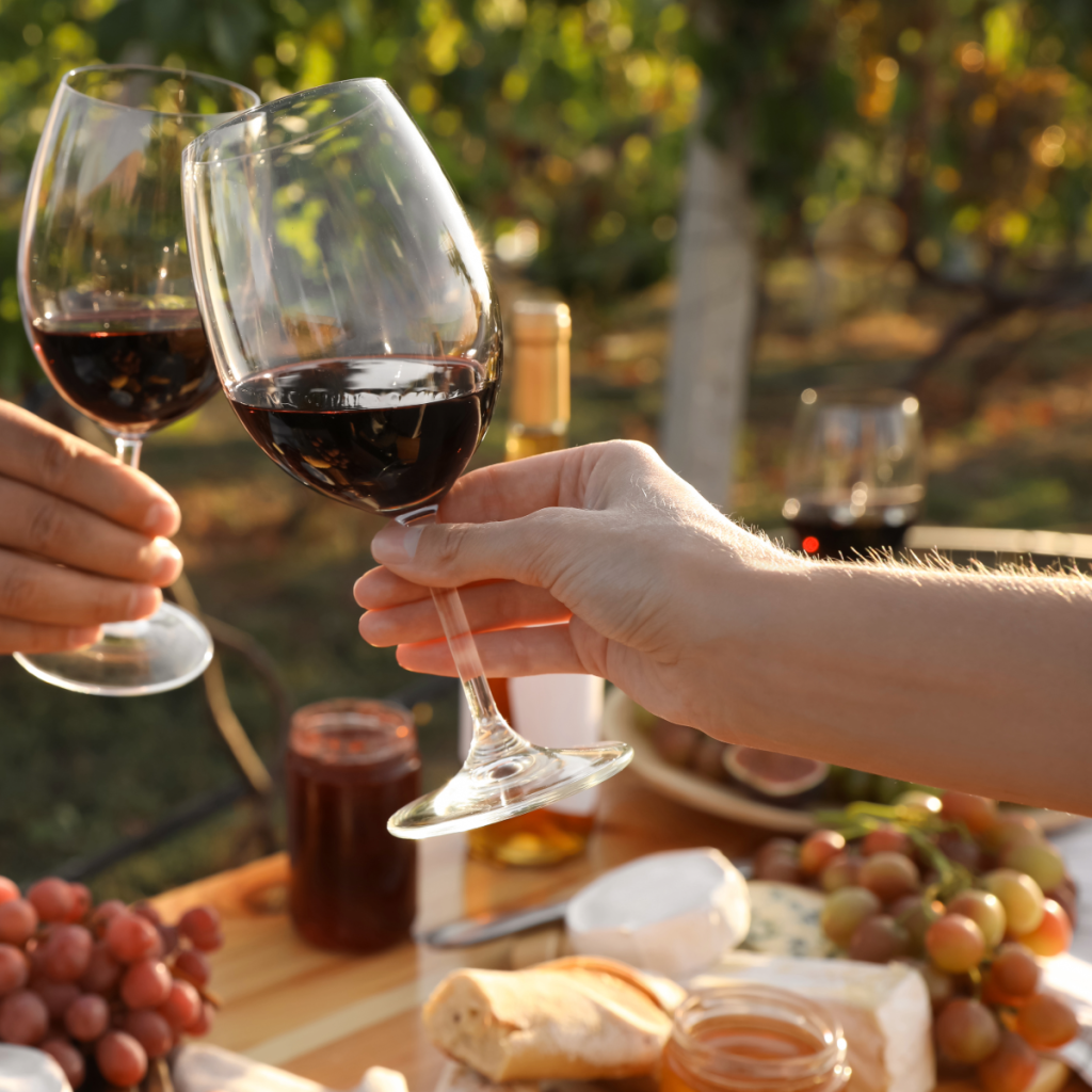 Spring cheers wine and cheese board